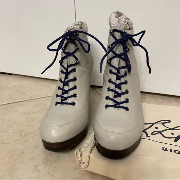 L.L.Bean Birch Ankle Boot, 11, Lace Up, New Never Worn, Grey w Navy or Tan Laces - Picture 5 of 12